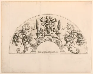 Foglie di ventaglio, quinta e sesta tavola del set, "Divers Desseins de grands Eventails, Encrans, et autres Ornamens, inventati e incisi da Nicolas Loire"