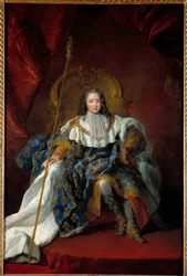 Ritratto di Luigi XV (1710-1774) bambino sul trono, con abito e insegne dell