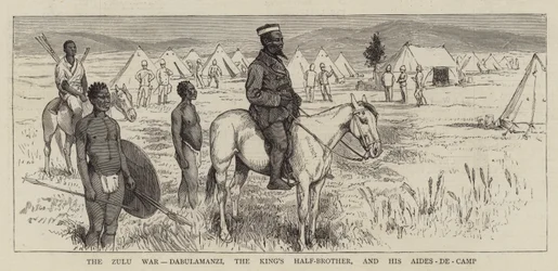 La guerra Zulu, Dabulamanzi, il fratellastro del re, e i suoi aiutanti di campo