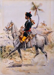 Trombettiere a cavallo, 34° Cavalleria Poona del Principe Alberto Vittorio
