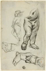 Schizzi di putti (recto); Studio per ornamento (verso)