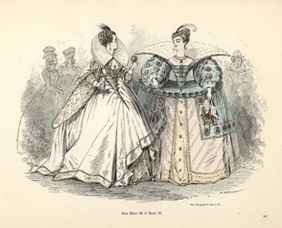 Caricatura dei costumi femminili nell