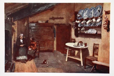 Una vecchia cucina di locanda, Coniston, da un portfolio di stampe dagli acquerelli originali, c.1920