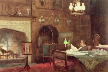 Interno di una sala pannellata