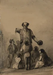 Un bambino amputato in mezzo a un gruppo di bambini