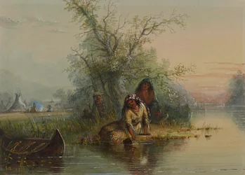 Accampamento indiano sul fiume Eau Sucre