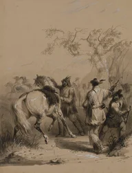 Preparativi per una caccia al bisonte