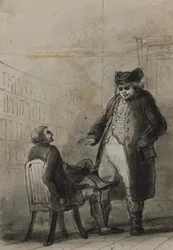 Samuel Johnson e Thomas Davies in una libreria (da James Boswell, *Vita di Samuel Johnson*, 1791)