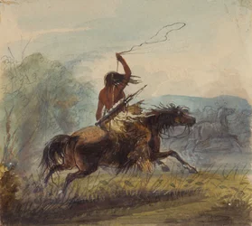 Donna Shoshone che Lancia il Lazo, c.1837