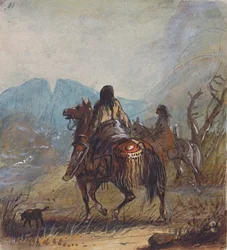 Donne Sioux, Rocce Tagliate in Lontananza, c.1837