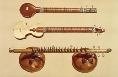 Due sitar e una rudra vina, indiana, da 