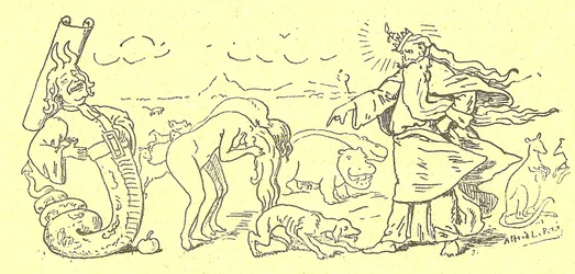 Illustrazione di Alfred Le Pete (1841-1909) in Gros-Jean e il suo curato