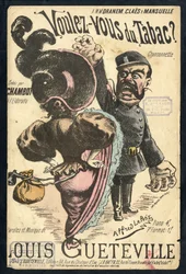 Illustrazione di Alfred Le Petit in Chanson illustrée, circa 1900 - Vouvous du tabac. Louis Gueteville - Fumo, Tabacco