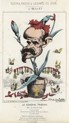 Il Garofano: Caricatura sul Generale Louis Jules Trochu (1815-1896) - ill. dell