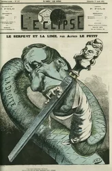 Il serpente e la lima, il serpente di destra lima i denti sulla Repubblica. Copertina in "L