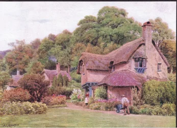 Case di carità, Selworthy Green, Somerset, da The Cottages and the Village Life of Rural England pubblicato da Dent & Sons Limited