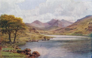 Snowdon, da Capel Curig (litografia a colori)