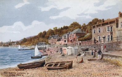 La spiaggia guardando a ovest, Lyme Regis