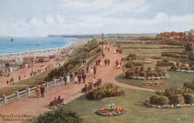Cima delle scogliere e spiaggia, Gorleston-on-Sea