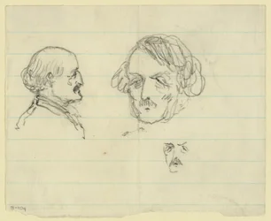 Tre ritratti busto, incluso Benjamin Butler