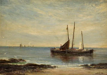 Barche da pesca alla foce del Tay
