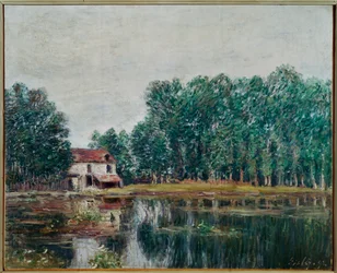 Le bord du canal a Moret-sur-Loing (pittura su tela)