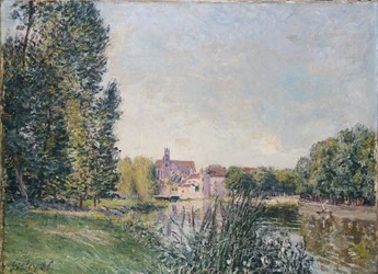 Il Loing e la chiesa a Moret, 1886