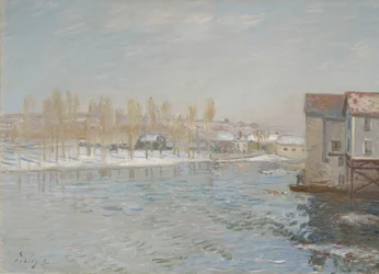 Il Loing e i mulini di Moret, effetto neve, 1891