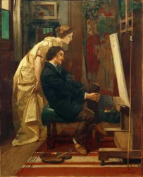 A. Stevens, Il pittore e il suo modello