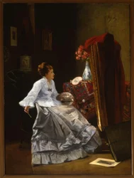 Dama al suo cavalletto