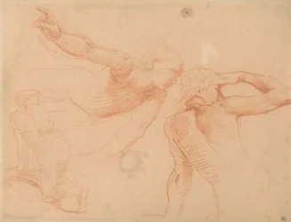 Studio di tre figure in movimento