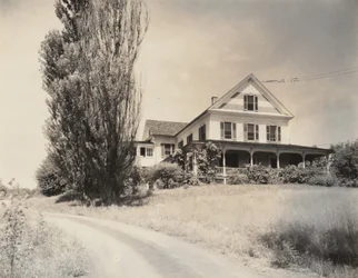 House and Poplars, Lake George