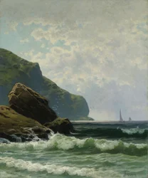 Paesaggio marino con barche al largo di Alfred Thompson Bricher