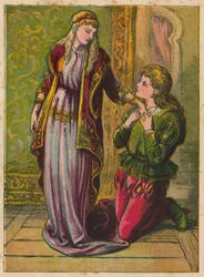 Hans Christian Andersen: La principessa sul pisello (litografia a colori)