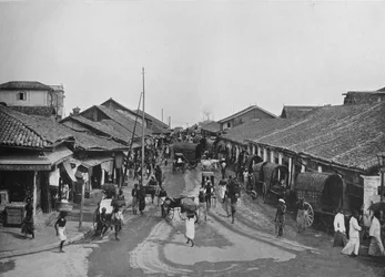 Scena di strada tipica nei quartieri nativi, Colombo