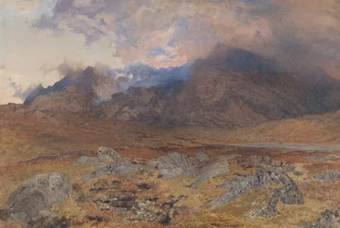 Snowdon, dopo una Grandinata di Aprile [o Snowdon attraverso le Nuvole che si Diradano]