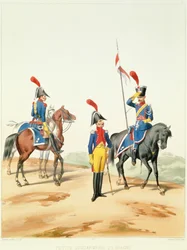 Truppe francesi, inciso da Gustave David, 1810