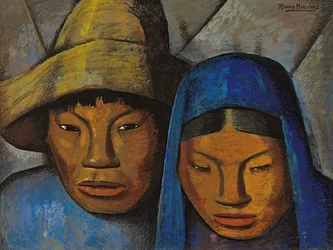 La pareja en azul