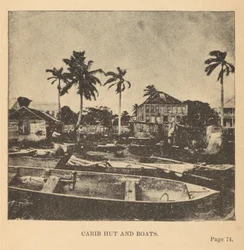 Capanna dei Caraibi e barche