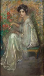 Giovane donna con rose