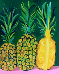 Ananas tropicali dai colori vivaci