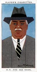 Aga Khan III Mohammed Shah, capo degli ismailiti, 1926.