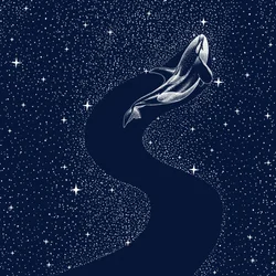 Una balena da sogno tra le stelle
