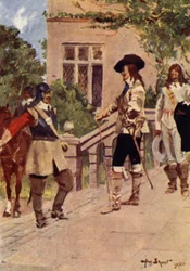 Re Carlo e Cornet Joyce (litografia a colori)