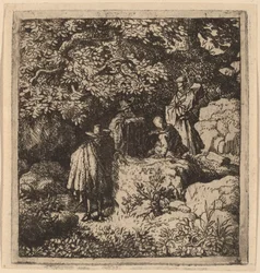 Quattro figure sotto un albero