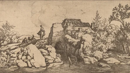 Cavaliere su un ponte di pietra, probabilmente c. 1645-1656