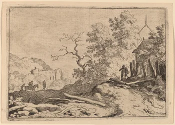 Capanna con i resti di una siepe