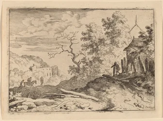Capanna con i resti di una siepe
