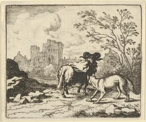 Renard rimanda il montone al leone con un pacco contenente la testa del coniglio, 1650-75