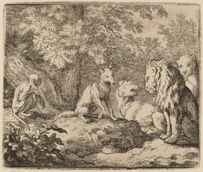 Reynard racconta una storia di tesori nascosti, probabilmente c. 1645-1656